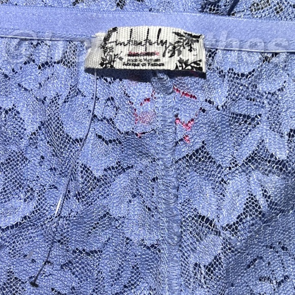 NWOT Free People Intimately All Day Lace Capris Kentucky Blue - Picture 7 of 9
